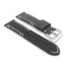 p618.1.22 Angle Black DASSARI Vagabond Hand Stitched Leather Watch Band Strap 22mm 24mm 26mm