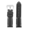 p618.1.22 Main Black DASSARI Vagabond Hand Stitched Leather Watch Band Strap 22mm 24mm 26mm