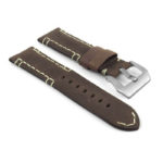 p618.2a Angle Dark Brown DASSARI Vagabond Hand Stitched Leather Watch Band Strap 22mm 24mm 26mm