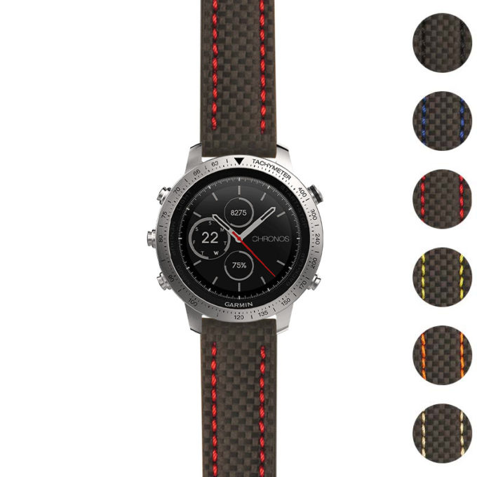 g.fch.st25 Gallery Black & Red StrapsCo Heavy Duty Carbon Fiber Watch Strap 20mm