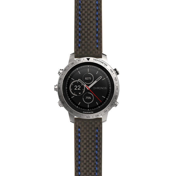 g.fch.st25 Main Black & Blue StrapsCo Heavy Duty Carbon Fiber Watch Strap 20mm