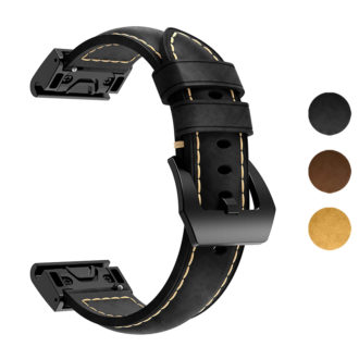 g.l5.1 Main Gallery StrapsCo QuickFit 20 Leather Watch Band Strap for Garmin Fenix 5S