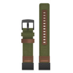 g.ny1.11.2 Up Green & Brown StrapsCo QuickFit 26 Canvas Watch Band Strap for Garmin Fenix 5X