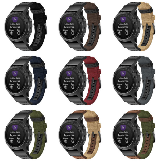 g.ny2 All Colors StrapsCo QuickFit 22 Canvas Watch Band Strap for Garmin Fenix 5