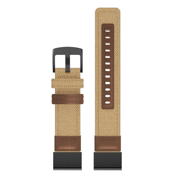 g.ny2.3.2 Up Tan & Brown StrapsCo QuickFit 22 Canvas Watch Band Strap for Garmin Fenix 5