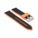 fk15.12.1 Angle Orange & Black DASSARI Sailcloth FKM Hybrid Watch Band Strap 20mm 22mm