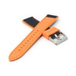 fk15.12.1 Cross Orange & Black DASSARI Sailcloth FKM Hybrid Watch Band Strap 20mm 22mm