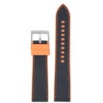 fk15.12.1 Up Orange & Black DASSARI Sailcloth FKM Hybrid Watch Band Strap 20mm 22mm