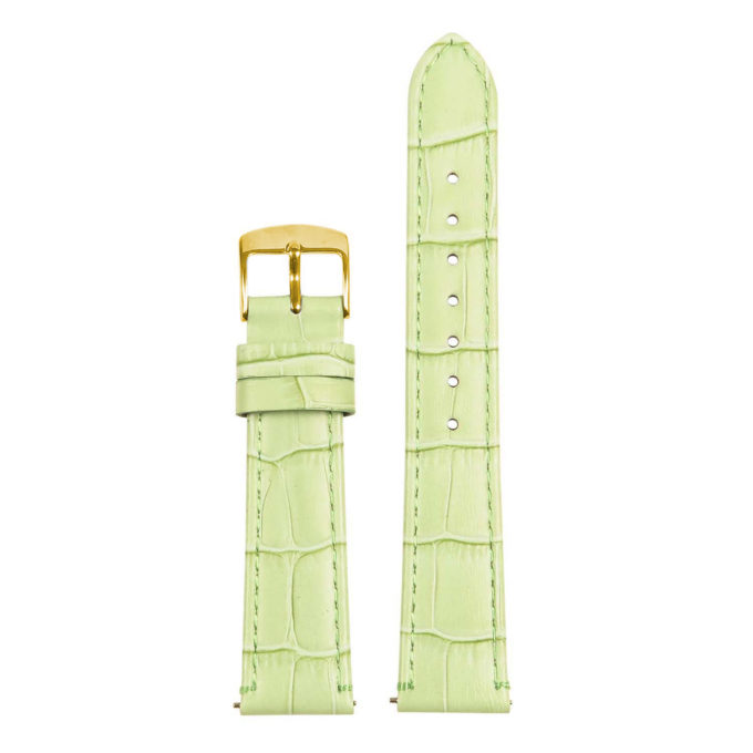 st20.11a.Yg Up Light Green Ladies Crocodile Leather Watch Band Strap