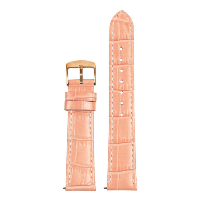 st20.13.rg Up Light Pink Ladies Crocodile Leather Watch Band Strap