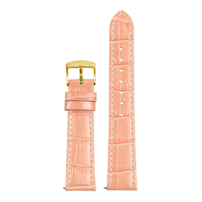 st20.13.yg Up Light Pink Ladies Crocodile Leather Watch Band Strap
