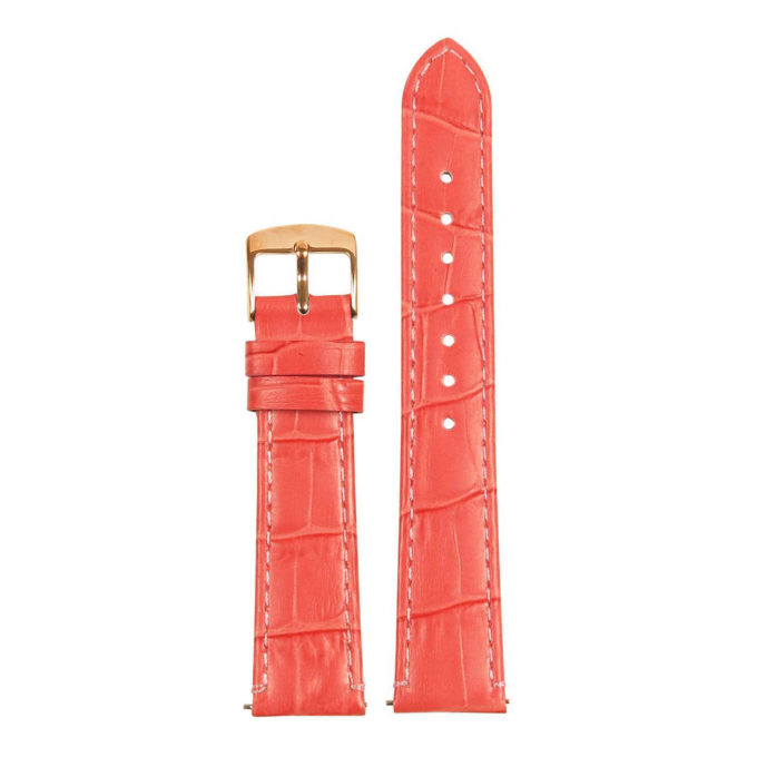 st20.13a.rg Up Dark Pink Ladies Crocodile Leather Watch Band Strap