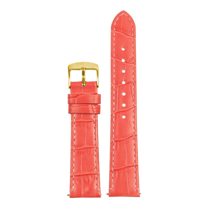 st20.13a.yg Up Dark Pink Ladies Crocodile Leather Watch Band Strap