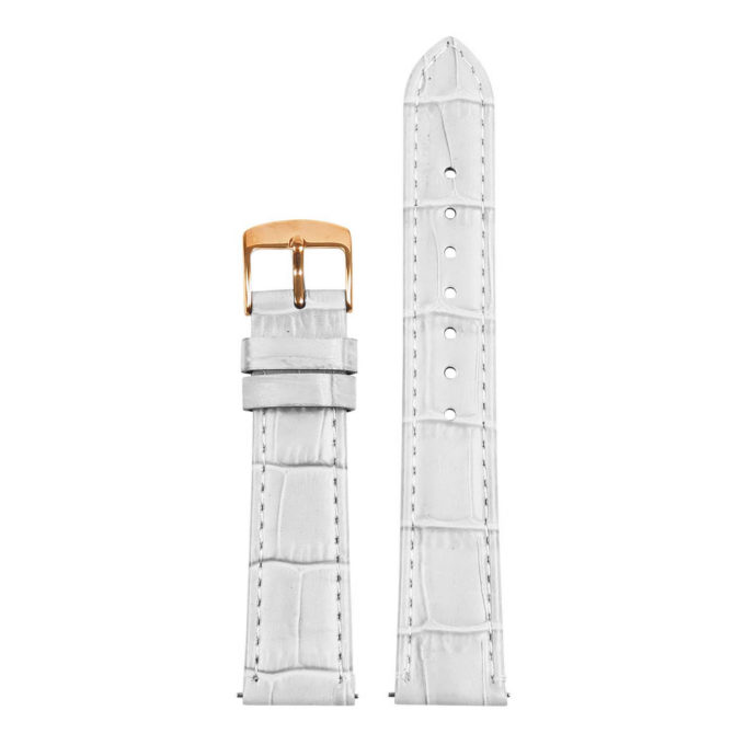 st20.22.rg Up White Ladies Crocodile Leather Watch Band Strap