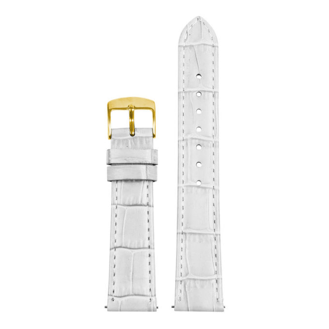 st20.22.yg Up White Ladies Crocodile Leather Watch Band Strap