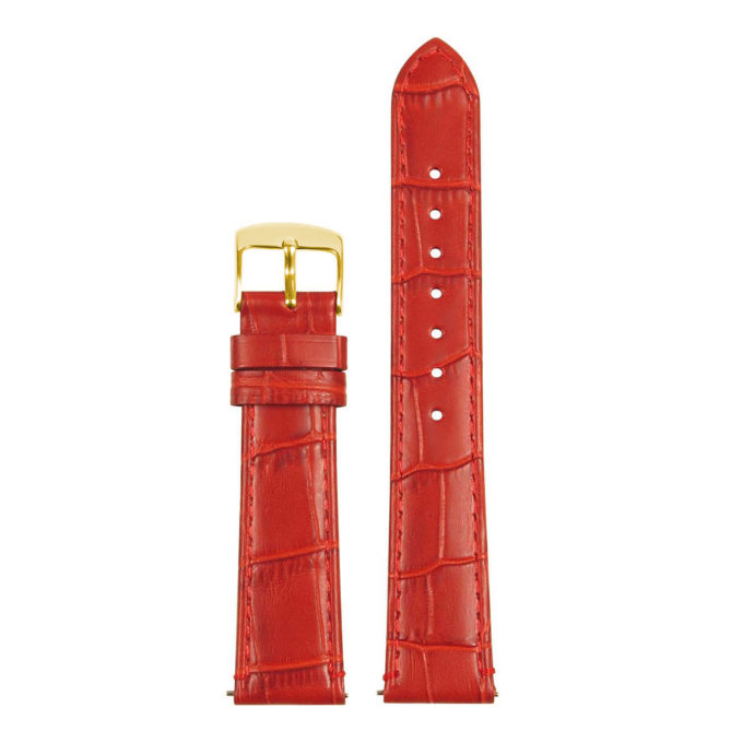 st20.6.yg Up Red Ladies Crocodile Leather Watch Band Strap