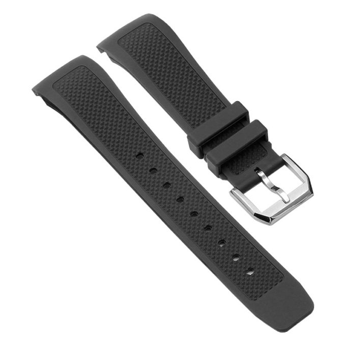 r.iw1.1 Angle Black Strapsco Silicone Rubber Strap for IWC