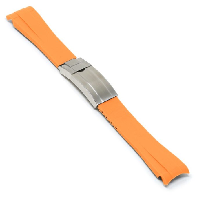 r.rx1.17.ss Up Orange StrapsCo Silicone Rubber Replacement Watch Band Strap For Rolex With Curved Ends