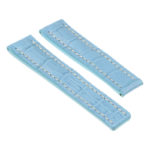 brt11.c.5a.22.nb Main Light Blue With White Stitching (No Clasp) DASSARI Vantage Padded Crocodile Embossed Leather Watch Band Strap For Breitling 20mm 22mm 24mm