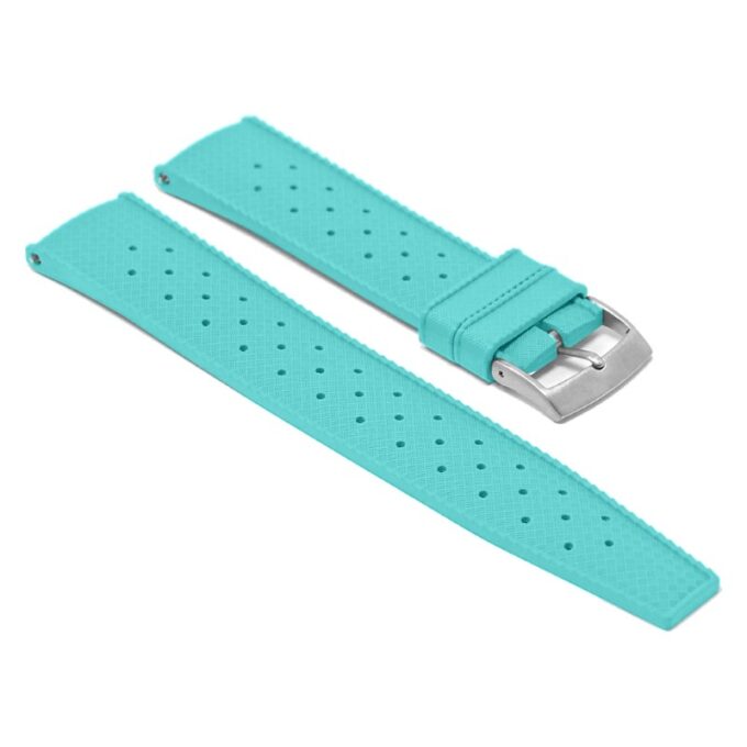 fk6.11b Angle Tiffany Blue DASSARI Classic Tropical Style FKM Rubber Watch Band Strap 20mm 22mm