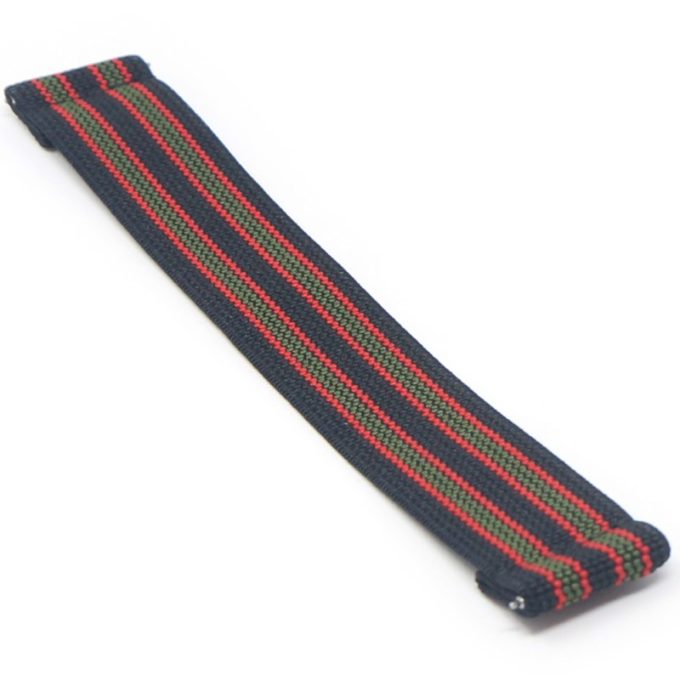 nt14.1.11.6 Angle Vintage Bond Black Green & Red StrapsCo Nylon Stretch One Piece Watch Band Strap 18mm 20mm 22mm 24mm