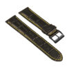 st21.1.10.mb Angle Black & Yellow Crocodile Embossed Leather Watch Band