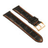 st21.1.12.rg Angle Black & Orange Crocodile Embossed Leather Watch Band