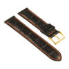st21.1.12.yg Angle Black & Orange Crocodile Embossed Leather Watch Band