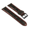 st21.1.6.mb Angle Black & Red Crocodile Embossed Leather Watch Band