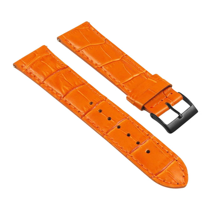 st21.12.12.mb Angle Orange Crocodile Embossed Leather Watch Band