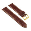 st21.2.22.yg Angle Brown & White Crocodile Embossed Leather Watch Band