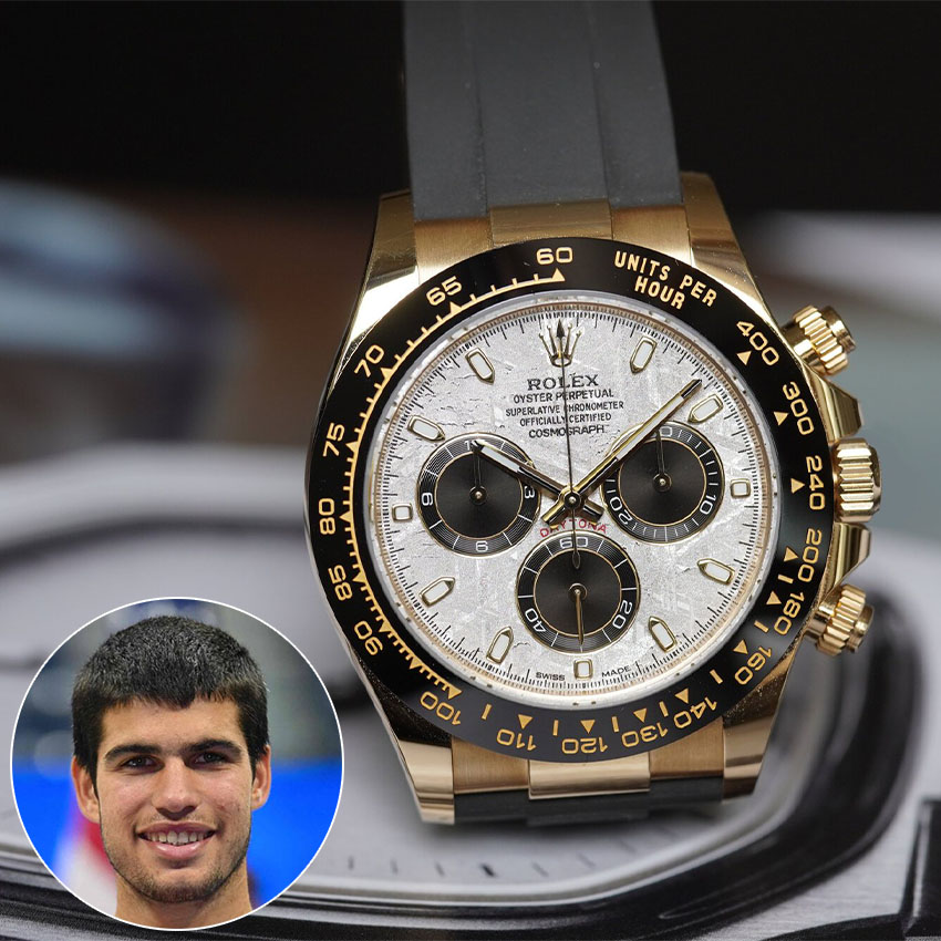 superstar athletes and their watches carlos alcaraz rolex daytona 116516LN meteorite dial