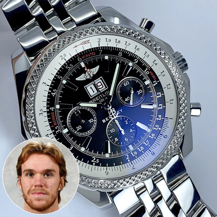superstar athletes and their watches connor mcdavid breitling bentley 6.75 chronograph