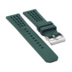 fk17.11 Angle Green DASSARI Flex Perforated FKM Rubber Watch Band Strap 20mm 22mm