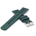 fk17.11 Cross Green DASSARI Flex Perforated FKM Rubber Watch Band Strap 20mm 22mm