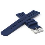 fk17.5 Cross Blue DASSARI Flex Perforated FKM Rubber Watch Band Strap 20mm 22mm