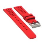fk17.6 Angle Red DASSARI Flex Perforated FKM Rubber Watch Band Strap 20mm 22mm