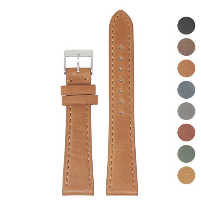 kd3.3 Gallery Tan StrapsCo Vintage Waxed Leather Watch Band Strap 18mm 19mm 20mm 21mm 22mm 24mm