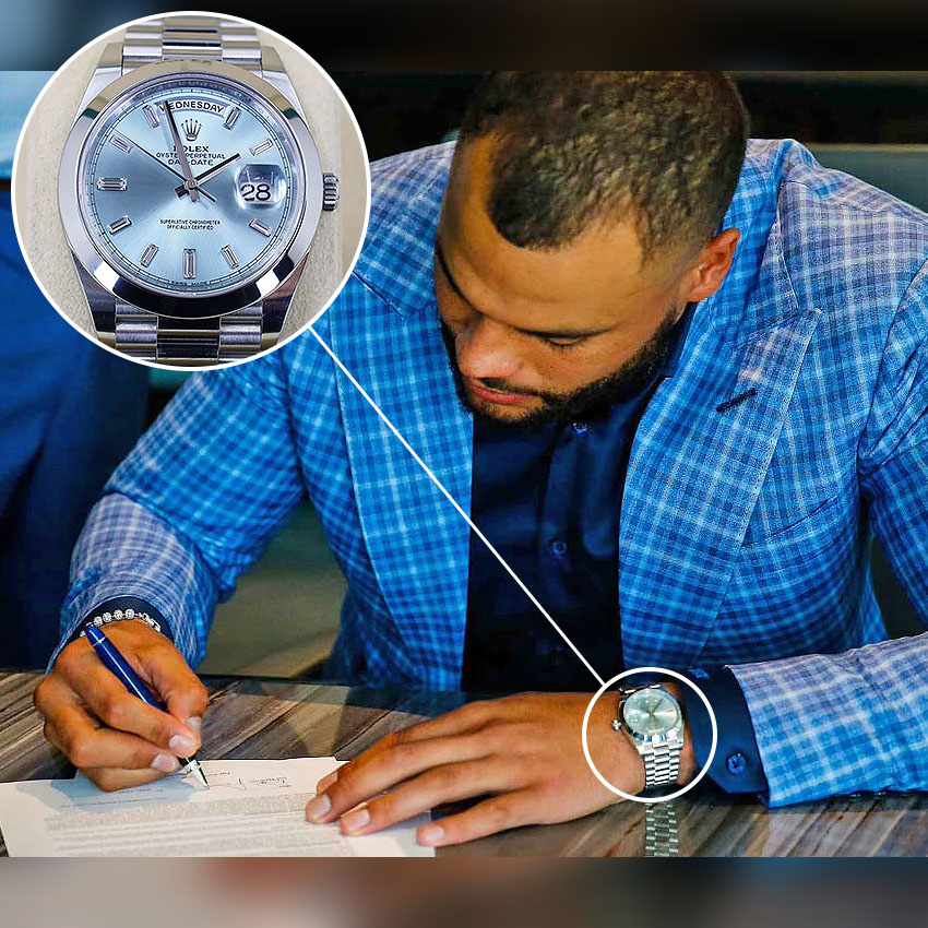 nfl football players & their luxury watches dak prescott rolex day date 228206