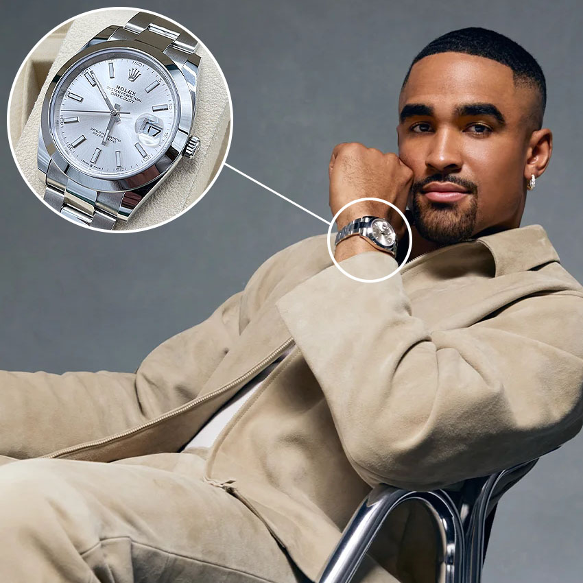 nfl football players & their luxury watches jalen hurt rolex datejust 41