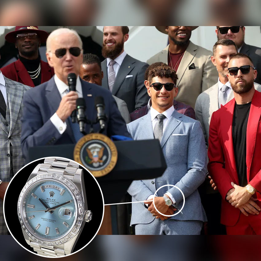 nfl football players & their luxury watches patrick mahomes rolex platinum day date 40