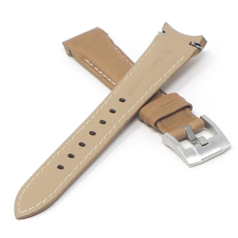 DASSARI Fitted Leather Band With Contrast Stitching For Rolex StrapsCo