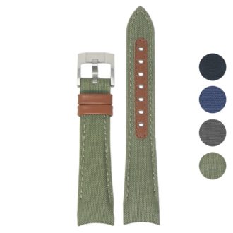 rx.ny1.11.20 Gallery Green DASSARI Fitted Nylon Watch Band Strap For Rolex 20mm Submariner Explorer Daytona