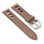 ds4.3.1 Angle DASSARI M5 Leather Rally Watch Band Strap in tan and black