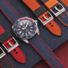 fk16 Creative DASSARI Saffiano Leather FKM Hybrid Watch Band Strap 20mm 22mm