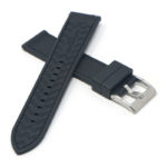 fk16.1.1 Cross Black DASSARI Saffiano Leather FKM Hybrid Watch Band Strap 20mm 22mm