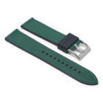 fk16.1.11 Angle Black & Green DASSARI Saffiano Leather FKM Hybrid Watch Band Strap 20mm 22mm