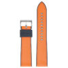 fk16.1.12 Up Black & Orange DASSARI Saffiano Leather FKM Hybrid Watch Band Strap 20mm 22mm