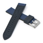 fk16.1.5 Cross Black & Blue DASSARI Saffiano Leather FKM Hybrid Watch Band Strap 20mm 22mm
