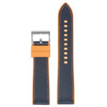 fk16.12.1 Up Orange & Black DASSARI Saffiano Leather FKM Hybrid Watch Band Strap 20mm 22mm